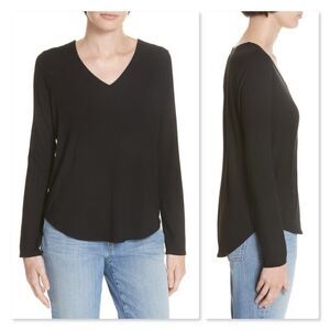 Eileen Fisher V-Neck Jersey Tee sz Medium in Black